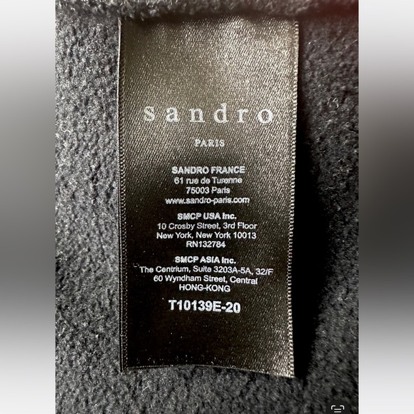 SANDRO Paris Crewneck Sweatshirt With Silver Grommet Eyelets Black - Picture 6 of 9